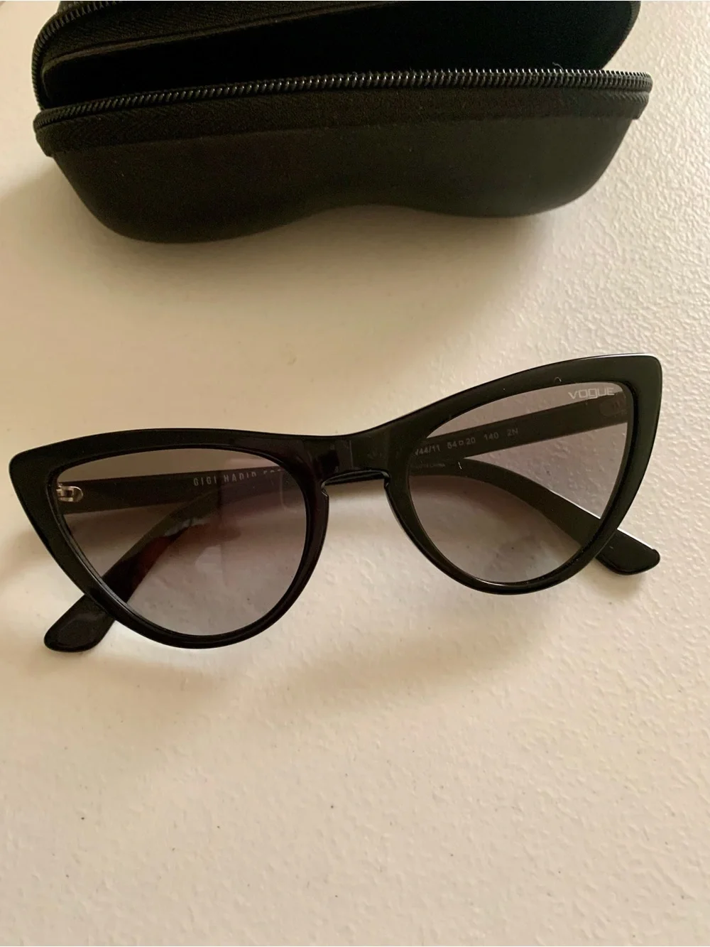 Vogue Black Cat-Eye Sunglasses with Dark Lenses